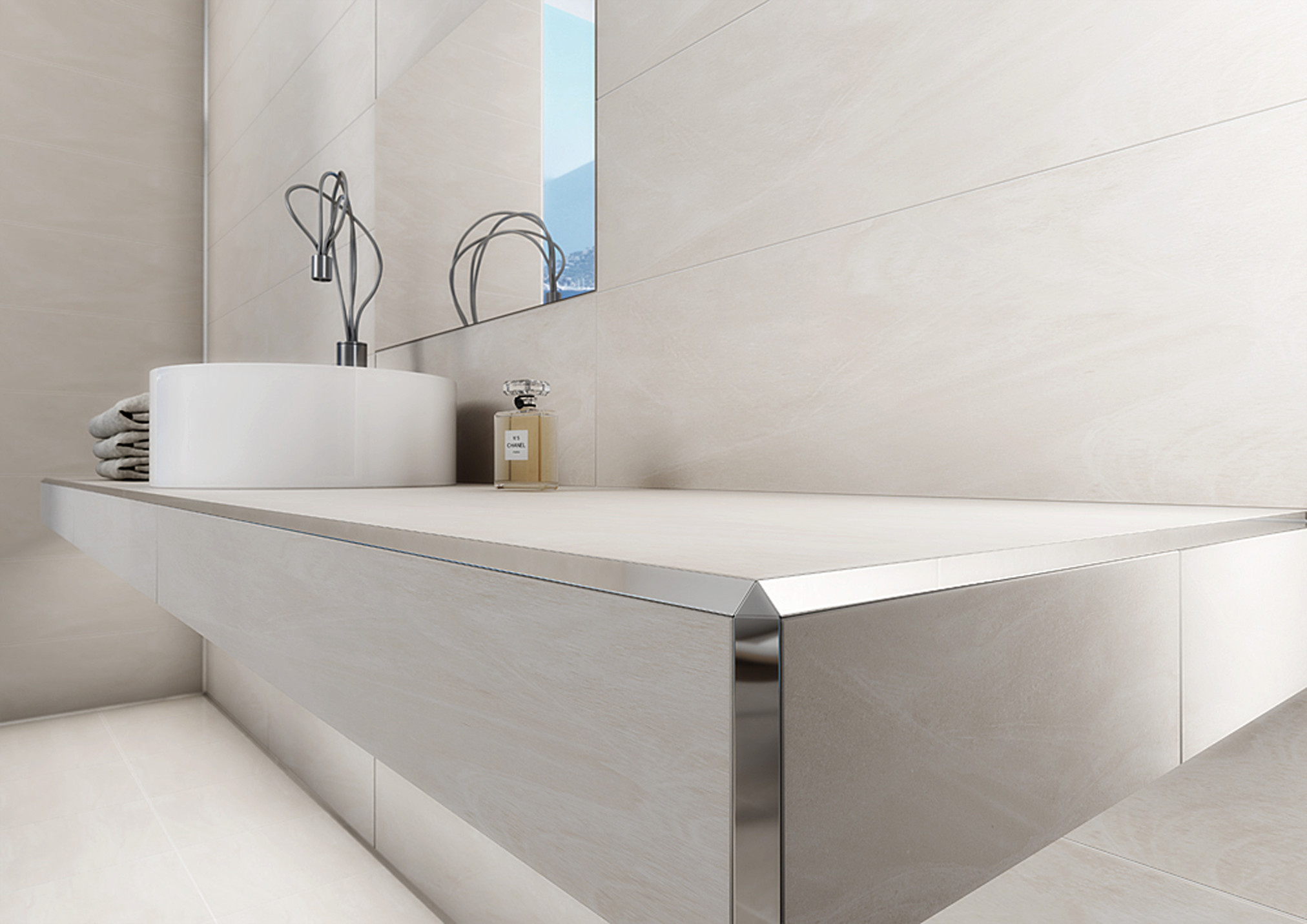 Perfil aluminio para baño